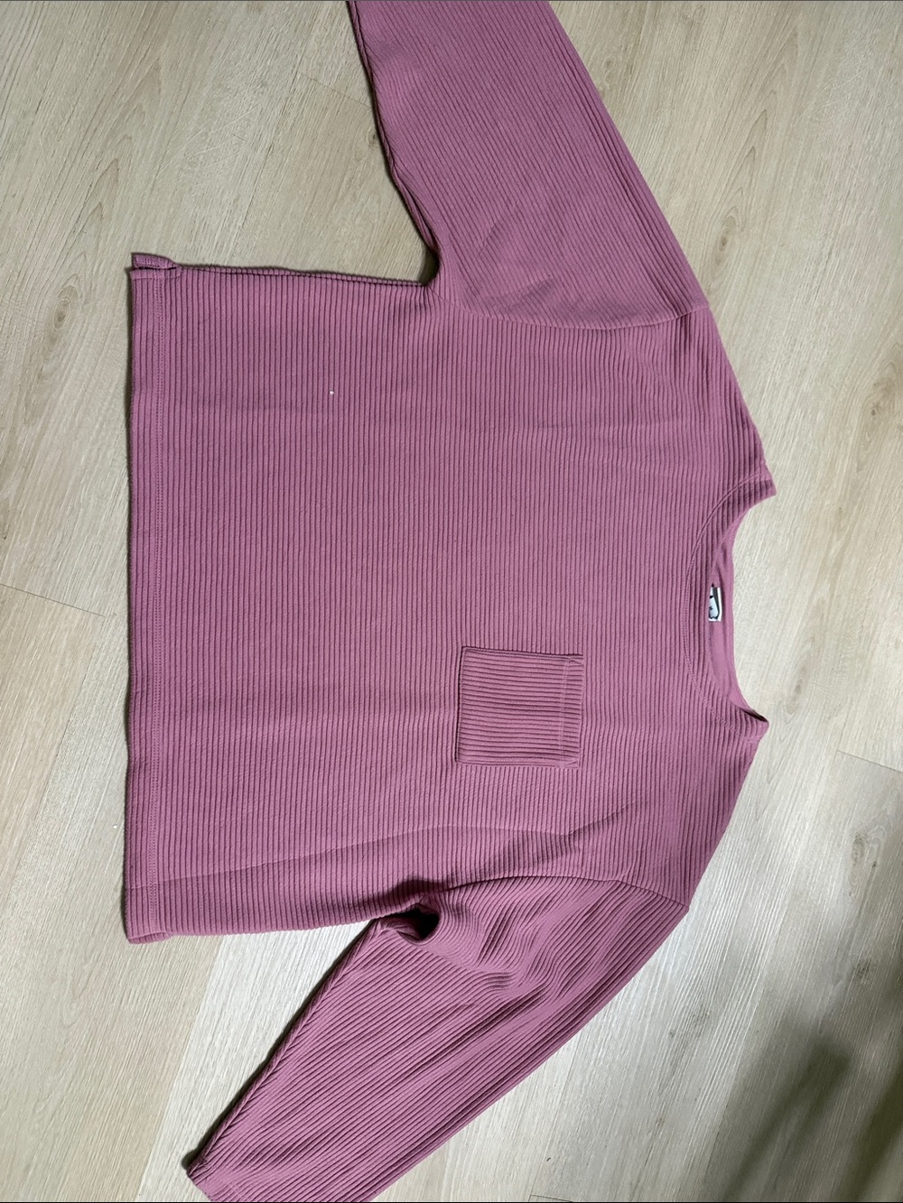 a new day Ribbed Long Sleeve Sweater in Dusty Rose Pink